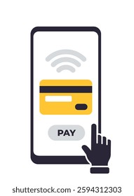 App Interface Template. Graphic user interface of online banking mobile app on smartphone screen. Design element for UI and UX. Flat vector illustration isolated on background