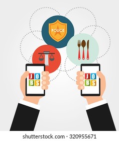 app for a job design, vector illustration eps10 graphic 