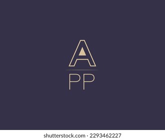 APP letter logo design modern minimalist vector images