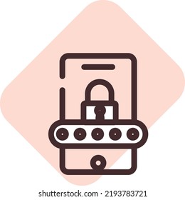 App lock, illustration, vector on a white background.