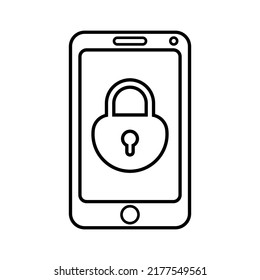 Aplicación, icono de línea de bloqueo. vector de contorno.