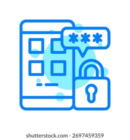 App LockIcon In Shape Vector Illustration