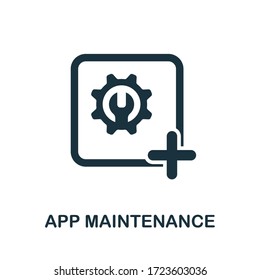 App Maintenance icon from mobile app development collection. Simple line App Maintenance icon for templates, web design and infographics