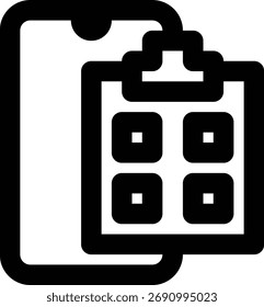 Administración de App, Administración de aplicaciones, Icono de contorno de App móvil