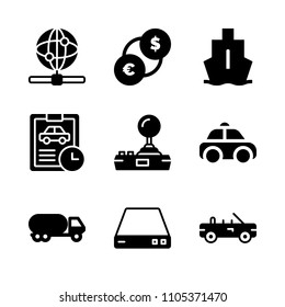 app, mechanic, shipment and city icons in Technology vector set. Graphics for web and design