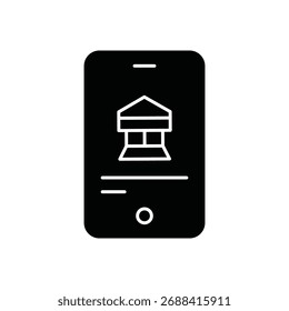 Icono de relleno de aplicación móvil App: Tecnología y software