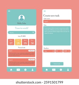App Note work job design mobile design vector illustrator UI UX 
