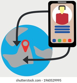 
an app on your smartphone that shows the location of the other party