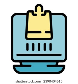 App online store icon outline vector. Sale shop. Customer gift color flat