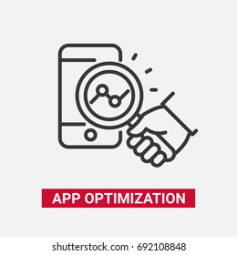 App Optimization - modern vector line design icon.