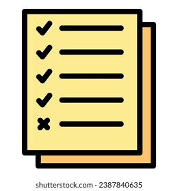 vector de contorno de icono de los documentos de aplicación. Unidad de tiempo. Comparación financiera de color plano