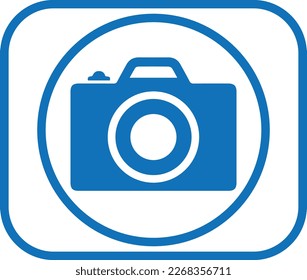 App photo icon, digital photo library icon blue vector