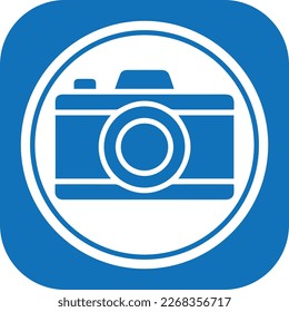 App photo icon, digital photo library icon blue vector