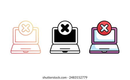 App Rechazar diseño de iconos con fondo blanco ilustración de stock