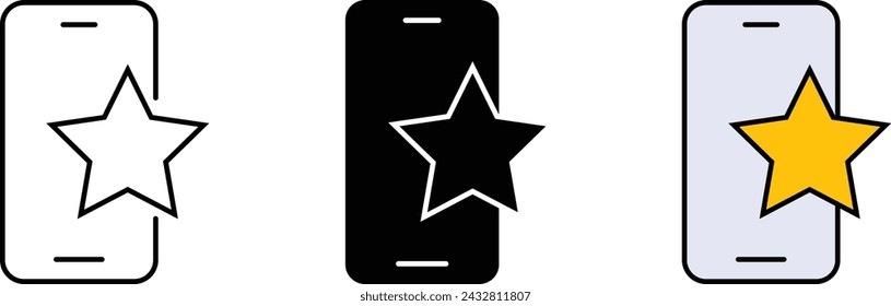 App review and user feedback Symbol, Icon in lined, isolated and colored style. Vector Illustration