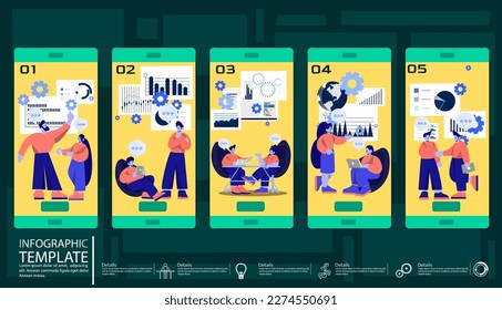 app screen vector design template. template application  interface with flat illustrations. smartphone, UI,idea and concept think creativity modern  design