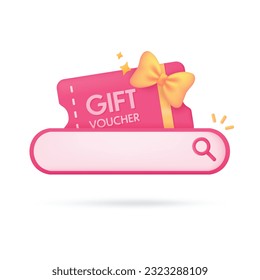 Etiqueta de búsqueda de aplicaciones caja de regalo promoción descuento producto festival de la temporada 3d ilustración