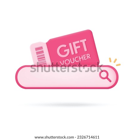 App search bar gift box promotion discount product festival season 3d illustration