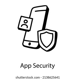 App security hand drawn premium icon

