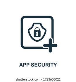 App Security icon from mobile app development collection. Simple line App Security icon for templates, web design and infographics