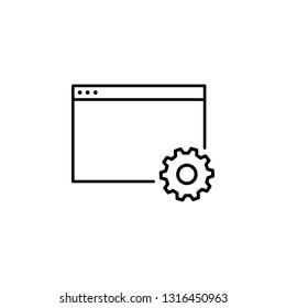 app settings window outline icon. Signs and symbols can be used for web, logo, mobile app, UI, UX