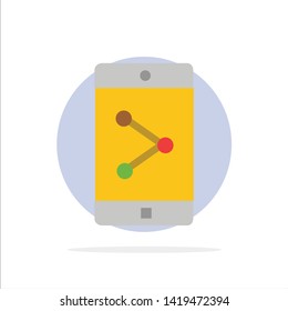 App Share, Mobile, Mobile Application Abstract Circle Background Flat color Icon