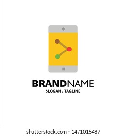App Share, Mobile, Mobile Application Business Logo Template. Flat Color. Vector Icon Template background