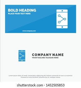 App Share, Mobile, Mobile Application SOlid Icon Website Banner and Business Logo Template