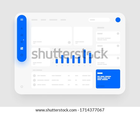 App sidebar menu concept. Wireframes screens. Dashboard UI and UX Kit design. Use for mobile app or website.