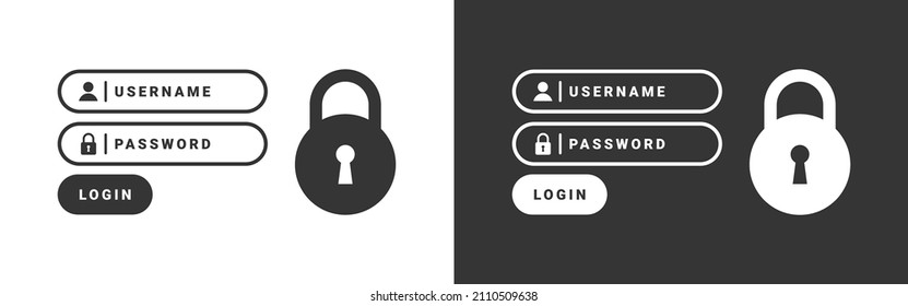 App or site account login form. Cybersecurity and privacy concepts to protect data.Vector illustration