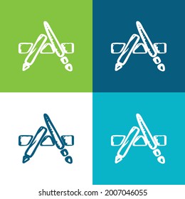 Logotipo esquematizado de la aplicación Juego de iconos mínimo de cuatro colores