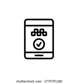 App, smartphone icon. Simple line, outline vector elements of taxi service icons for ui and ux, website or mobile application