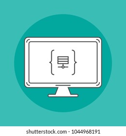 App soft line vector icon on computer