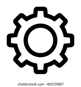 App software settings gear / options cog line art vector icon for apps and websites