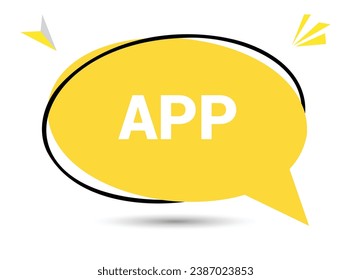 APP speech bubble text. Hi There on bright color for Sticker, Banner and Poster. vector illustration.