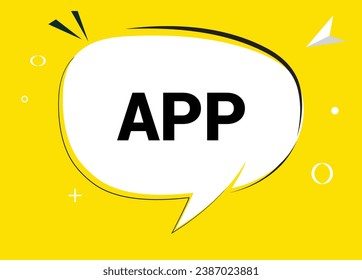 APP speech bubble text. Hi There on bright color for Sticker, Banner and Poster. vector illustration.