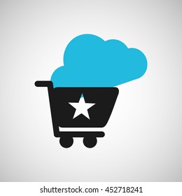 app store icon with an app, vector illustration