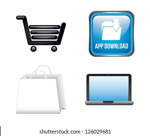 app store icons isolated over white background. vector