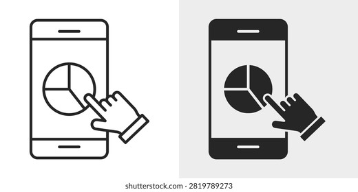 App Store Optimization icon representing app visibility, store ranking, keyword optimization, mobile marketing, and application growth. This editable vector icon is available in both outline and filled styles, making it ideal for websites, mobile applications, presentations, print materials, and commercial branding.