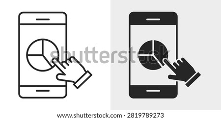 App Store Optimization icon representing app visibility, store ranking, keyword optimization, mobile marketing, and application growth. This editable vector icon is available in both outline and filled styles, making it ideal for websites, mobile applications, presentations, print materials, and commercial branding.