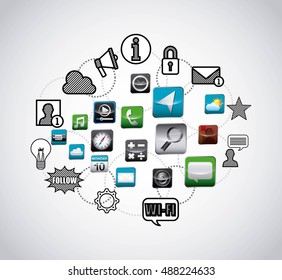 app store technology icons vector illustration design