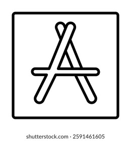 App Store Vector Line Icon Design