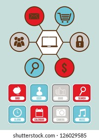 app store with vintage style. vector illustration
