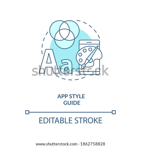 App style guide concept icon. UI and UX design steps. Correct way to write proffesional readable code idea thin line illustration. Vector isolated outline RGB color drawing. Editable stroke