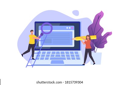 App tester. Software or application testing  isometric vector concept.  Debugging development process. Vector illustration.