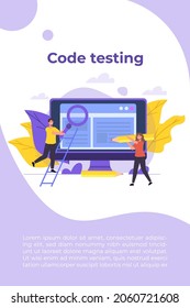 App tester. Software or application testing  concept.  Debugging development process. Vector illustration.