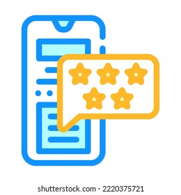 app testimonial testimonial Farbe Symbol Vektorgrafik. Zeugenaussagen von App. einzelne Symbolillustration