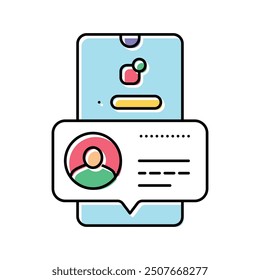 app testimonial review color icon vector. app testimonial review sign. isolated symbol illustration