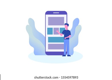 App Testing or Software Testing illustration concept for web landing page template, banner, flyer and presentation