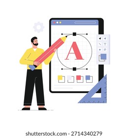 Un App Vector de tipografía Ilustración plana EPS 10 Archivo	